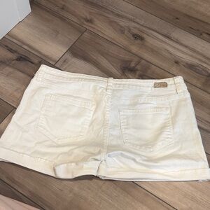 PAIGE Cream Jean Shorts